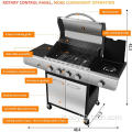 Nuovo design grill di barbecue a gas multiplo nero